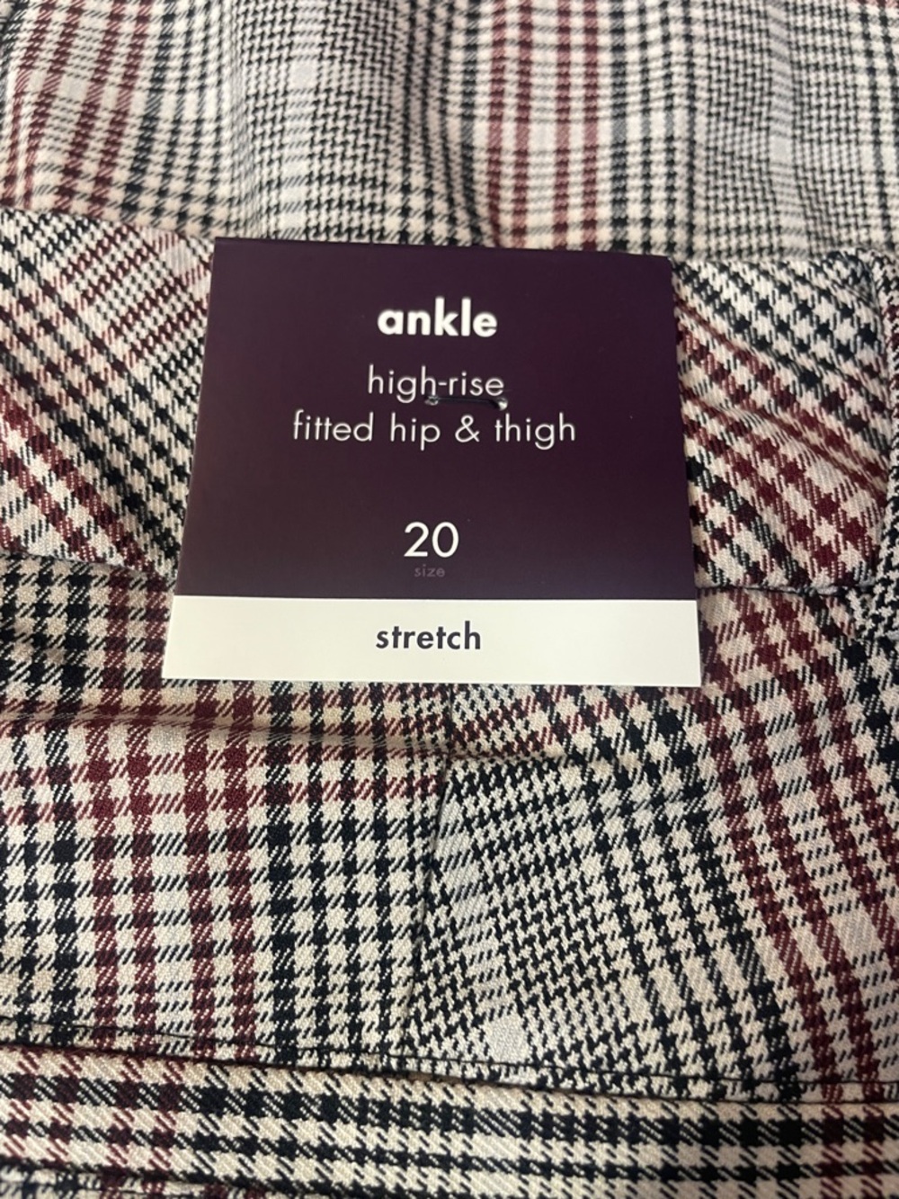 Ava & Viv Plaid High Rise Ankle Comfort Stretch Ankle Trousers Plus Size NWT - Picture 7 of 11